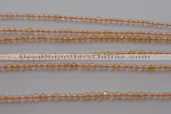 CTG221 15.5 inches 3mm faceted round tiny citrine beads