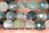 CTG2221 15 inches 2mm,3mm & 4mm faceted round moss agate beads