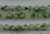 CTG224 15.5 inches 3mm faceted round tiny green rutilated quartz beads