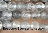 CTG2505 15.5 inches 4mm faceted round cloudy quartz beads