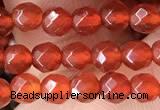 CTG2531 15.5 inches 4mm faceted round red agate beads wholesale