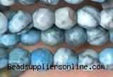 CTG2535 15.5 inches 4mm faceted round blue crazy lace agate beads