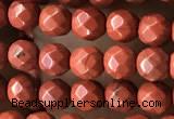 CTG3555 15.5 inches 4mm faceted round red jasper beads