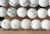 CTG3570 15.5 inches 4mm faceted round white howlite beads