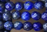 CTG3575 15.5 inches 4mm faceted round lapis lazuli beads