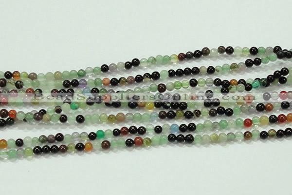 CTG38 15.5 inches 2mm round tiny multi-color agate beads wholesale