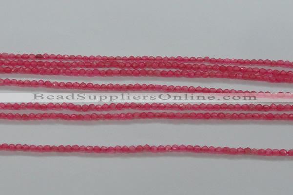 CTG402 15.5 inches 2mm faceted round tiny dyed candy jade beads