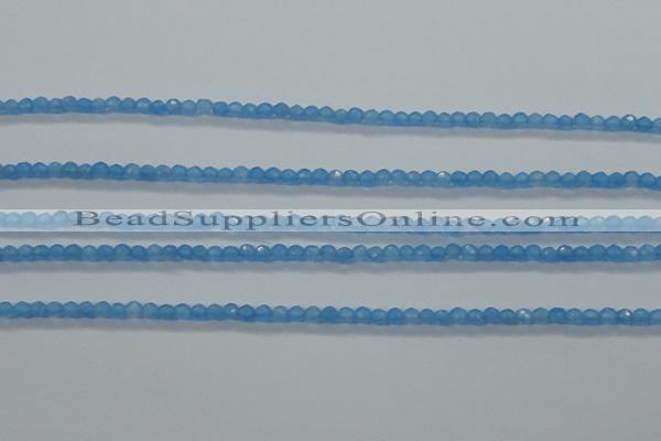 CTG409 15.5 inches 2mm faceted round tiny dyed candy jade beads