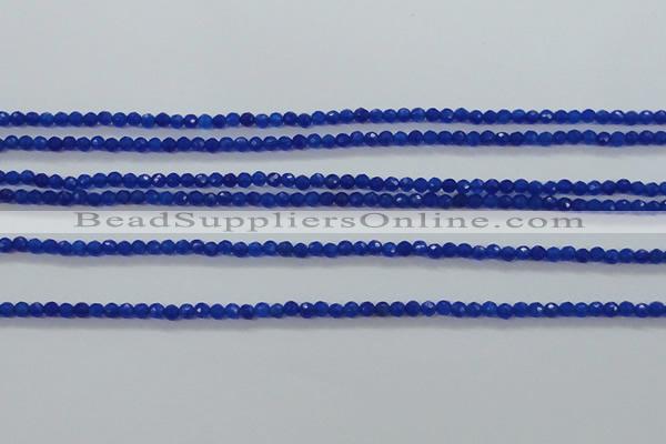 CTG412 15.5 inches 2mm faceted round tiny dyed candy jade beads