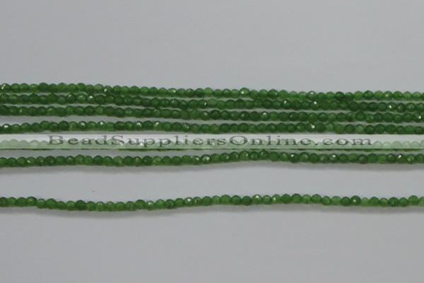 CTG416 15.5 inches 2mm faceted round tiny dyed candy jade beads