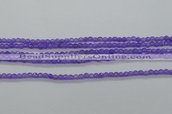 CTG421 15.5 inches 3mm faceted round tiny dyed candy jade beads