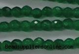 CTG422 15.5 inches 3mm faceted round tiny dyed candy jade beads