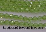 CTG500 15.5 inches 2mm faceted round tiny peridot gemstone beads