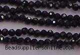 CTG501 15.5 inches 2mm faceted round tiny black spinel beads