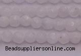 CTG506 15.5 inches 4mm faceted round tiny white moonstone beads