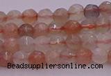 CTG508 15.5 inches 4mm faceted round tiny rainbow moonstone beads