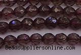 CTG511 15.5 inches 4mm faceted round tiny smoky quartz beads