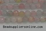 CTG551 15.5 inches 4mm faceted round tiny morganite beads