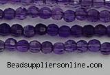 CTG553 15.5 inches 4mm faceted round tiny amethyst beads