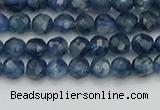 CTG557 15.5 inches 4mm faceted round tiny blue kyanite beads