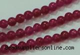 CTG57 15.5 inches 2mm round tiny dyed white jade beads wholesale