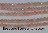 CTG606 15.5 inches 2mm faceted round peach moonstone beads