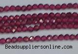 CTG617 15.5 inches 2mm faceted round mozambique red garnet beads