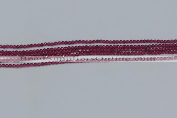 CTG617 15.5 inches 2mm faceted round mozambique red garnet beads