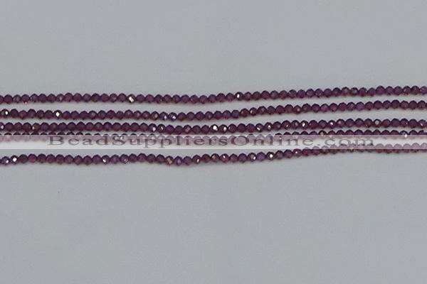 CTG619 15.5 inches 2mm faceted round Indian purple garnet beads