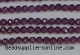 CTG620 15.5 inches 3mm faceted round Indian purple garnet beads