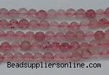 CTG625 15.5 inches 2mm faceted round strawberry quartz beads