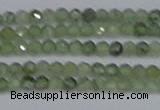 CTG634 15.5 inches 3mm faceted round green rutilated quartz beads