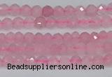 CTG636 15.5 inches 3mm faceted round Madagascar rose quartz beads