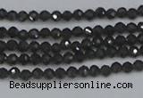 CTG641 15.5 inches 2mm faceted round golden black obsidian beads