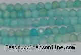 CTG648 15.5 inches 3mm faceted round Peru amazonite beads