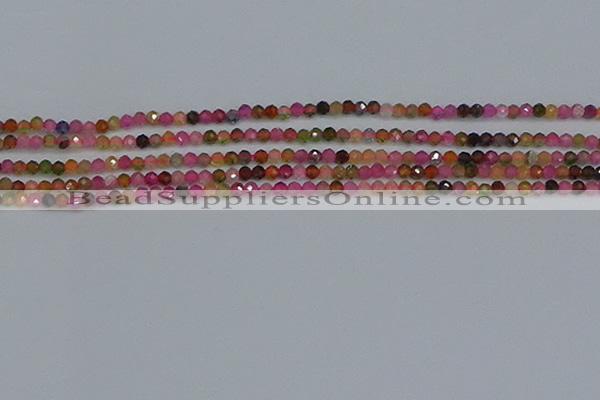 CTG652 15.5 inches 3mm faceted round tourmaline gemstone beads