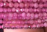 CTG705 15.5 inches 2mm faceted round tiny pink tourmaline beads