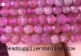 CTG706 15.5 inches 3mm faceted round tiny pink tourmaline beads