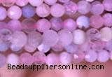 CTG711 15.5 inches 3mm faceted round tiny morganite beads