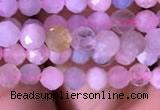 CTG712 15.5 inches 4mm faceted round tiny morganite beads