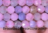 CTG713 15.5 inches 5mm faceted round tiny morganite beads