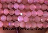 CTG718 15.5 inches 2mm faceted round tiny peach moonstone beads