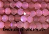 CTG719 15.5 inches 3mm faceted round tiny peach moonstone beads