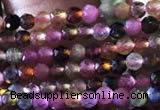 CTG729 15.5 inches 2mm faceted round tiny tourmaline beads