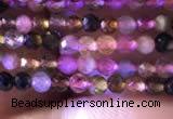 CTG730 15.5 inches 3mm faceted round tiny tourmaline beads