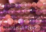 CTG741 15.5 inches 3mm faceted round tiny mixed quartz beads