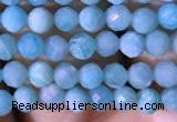 CTG766 15.5 inches 4mm faceted round tiny amazonite gemstone beads