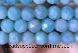 CTG767 15.5 inches 5mm faceted round tiny amazonite gemstone beads