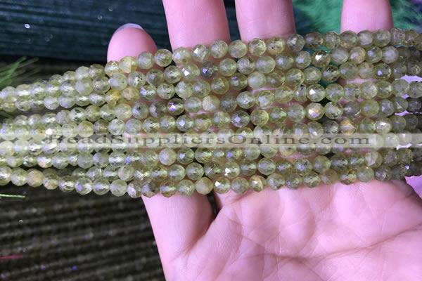 CTG814 15.5 inches 5mm faceted round tiny prehnite beads