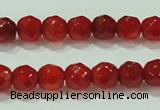 CTG82 15.5 inches 3mm faceted round tiny red agate beads wholesale